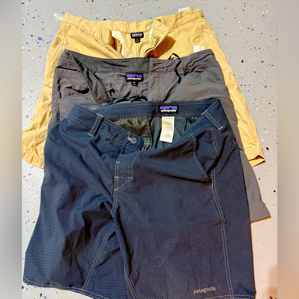 3 pairs Patagonia Men’s shorts size 34